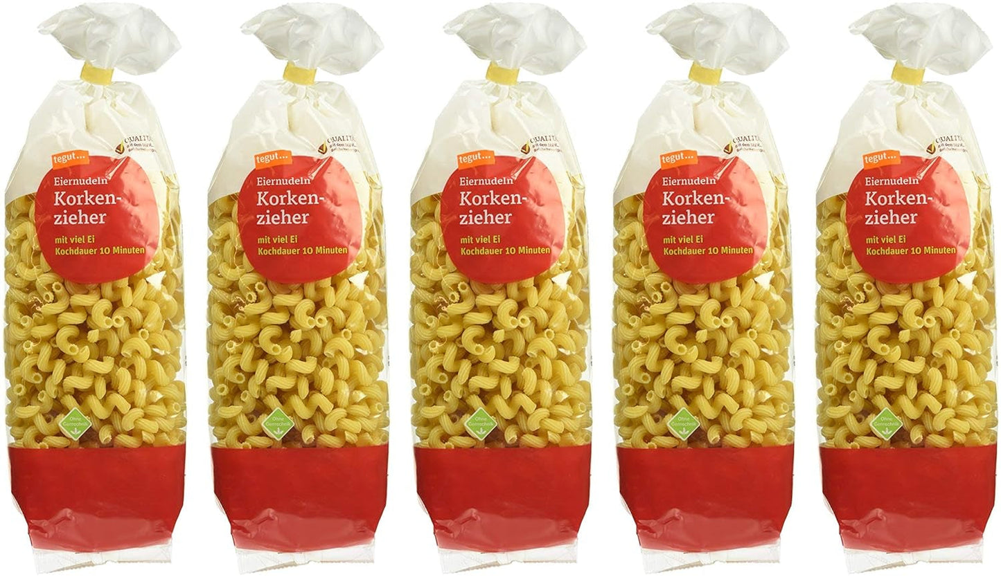 tegut... Äggnudlar Korkskruv Paket om 5 (5 x 500g)