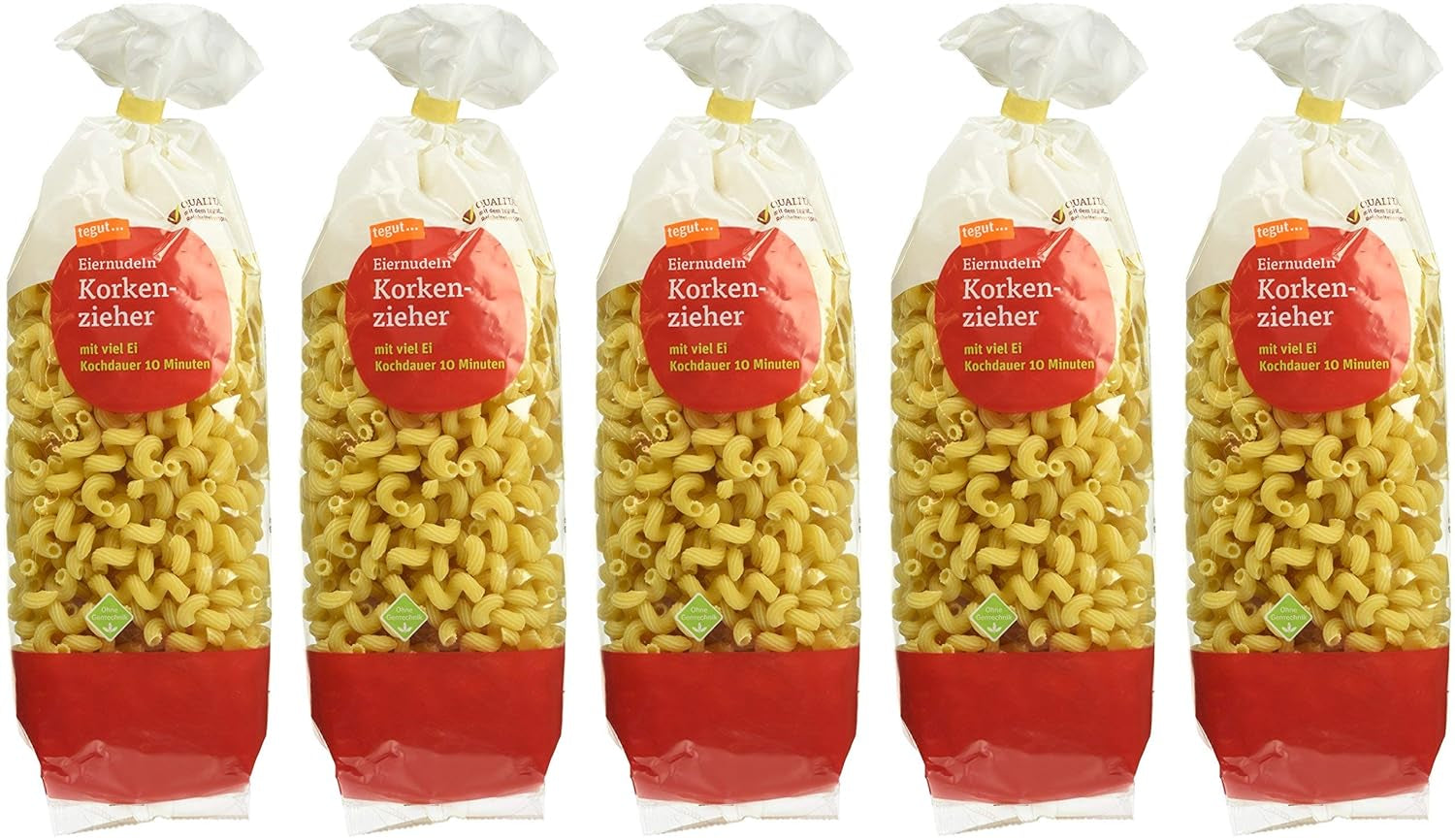 tegut... Äggnudlar Korkskruv Paket om 5 (5 x 500g)
