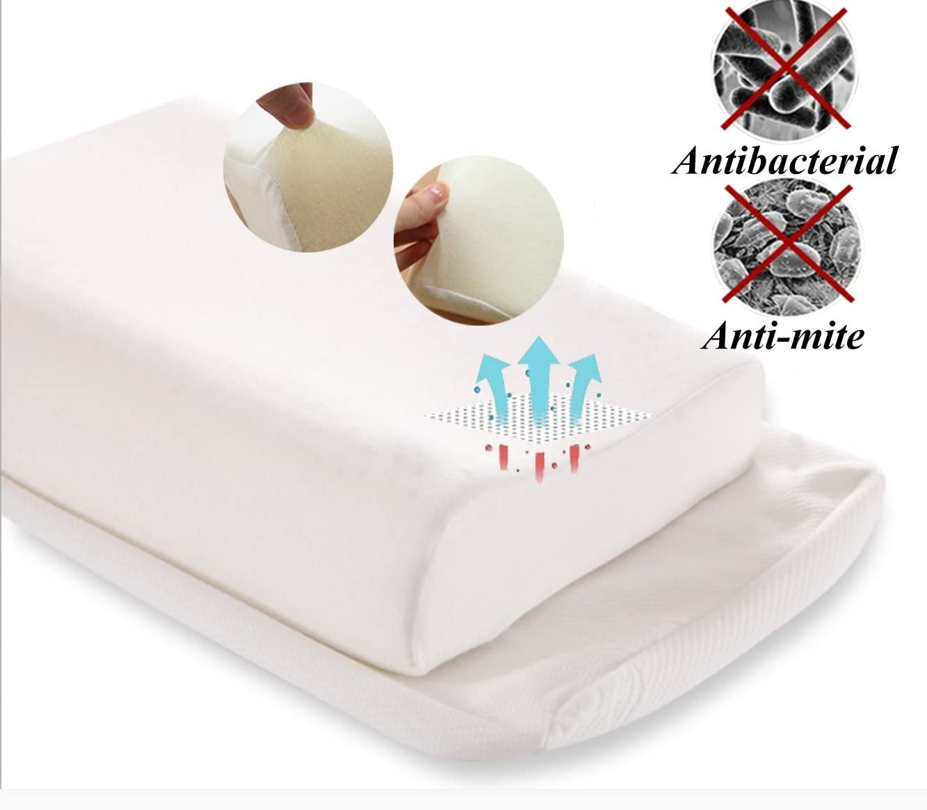 Memory Foam kudde, nackstödskudde, ergonomisk nackkudde för olika sovställningar med avtagbart överdrag Cervikala ortopediska kuddar Naty Shop