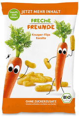Ekologiska fruktchips "100% jordgubbar" Frystorkade jordgubbsfruktchips (12 x 12 g) och nya ekologiska crunchy majs- och morotsflissar, ekologiskt mellanmål, från 1 år, (9 x 30 g) 270 g