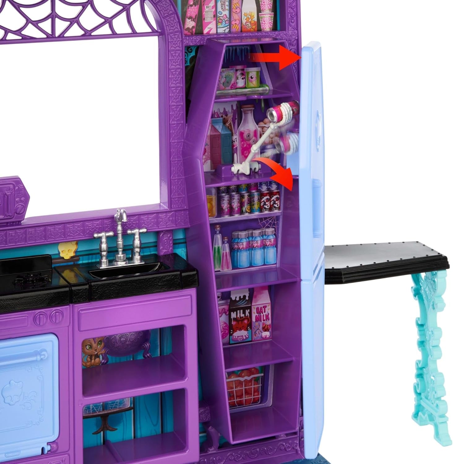 Monster High Buh-tique Hotel Dollhouse, hopfällbart lekset med läskiga överraskningar i varje rum och 13+ lekset, inklusive möbler och tillbehör, JBF16