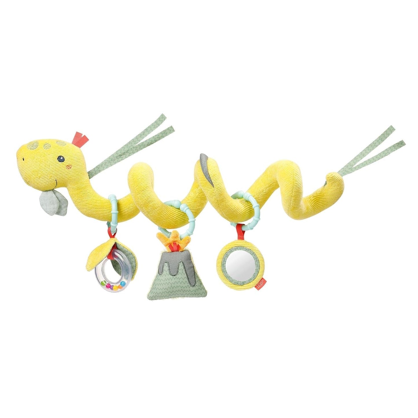 Fehn Activity Spiral Dino - push and pull barnvagnsleksak - babydinosaurieleksak för säng, lekplats, barnvagn och bilbarnstol - motoraktivitetsleksak för spädbarn och småbarn från 0+ månader Bebe Naty Shop Dino Toys