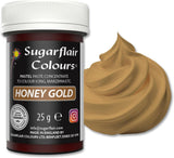 Sugarflair pasta matfärg, pastellfärg Honey Gold, pasta matfärg för fondant och marsipan, Spectral koncentrerade färger - 25 g