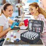 Nail Lacquer Organizer Tasche, Doppelschicht Nail Lacquer Förvaringsbox, Organizer Koffer Für Nageldesign Kosmetiktasche Für 30 Flaschen Neonail Base(15Ml-0,5 Fl.Oz) & 1 Nagellampa(Schwarz)