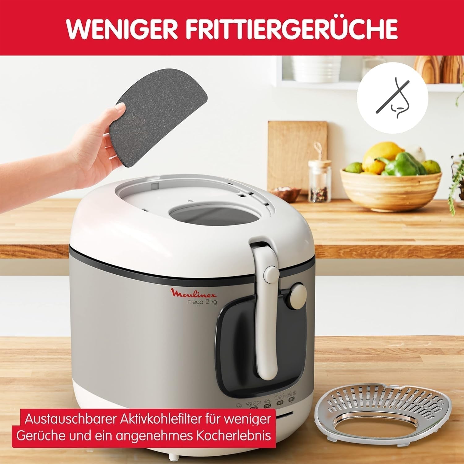 Fritös AM4800 Mega 2Kg, oljefritös, luktfilter, 1800 W Hushållsapparater Naty Shop