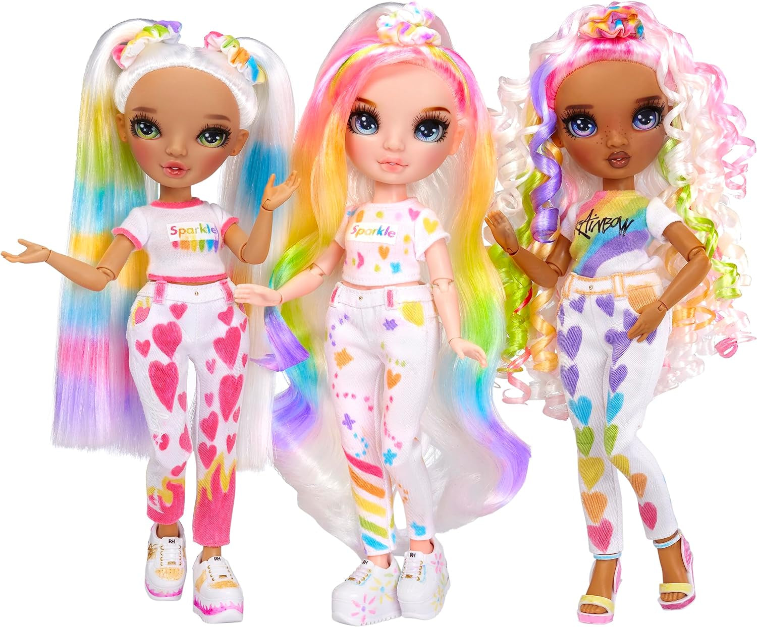 Rainbow High Color & Create DIY Modepuppe - Grüne Augen, Zopfe, extra Top & Schuhe, abwaschbare Regenbogenstifte - Ausmalen, Gestalten, Spielen, Auswaschen - für Kinder von 4-12 Jahren und Sammler