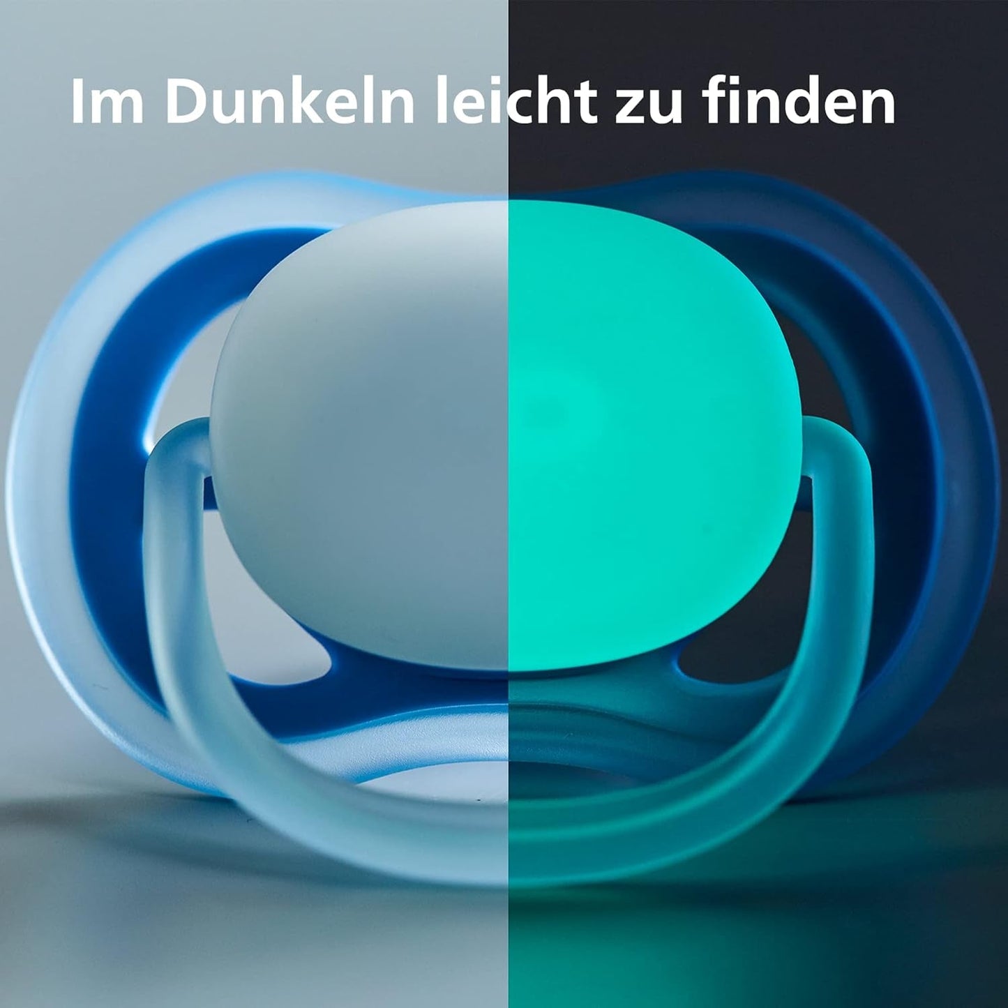 Philips AVENT Set med 4 Ultra Air lätta och andningsbara nappar: 2 nappar som lyser i mörkret och 2 dagnappar, 18 månader+ (modell SCF349/43)