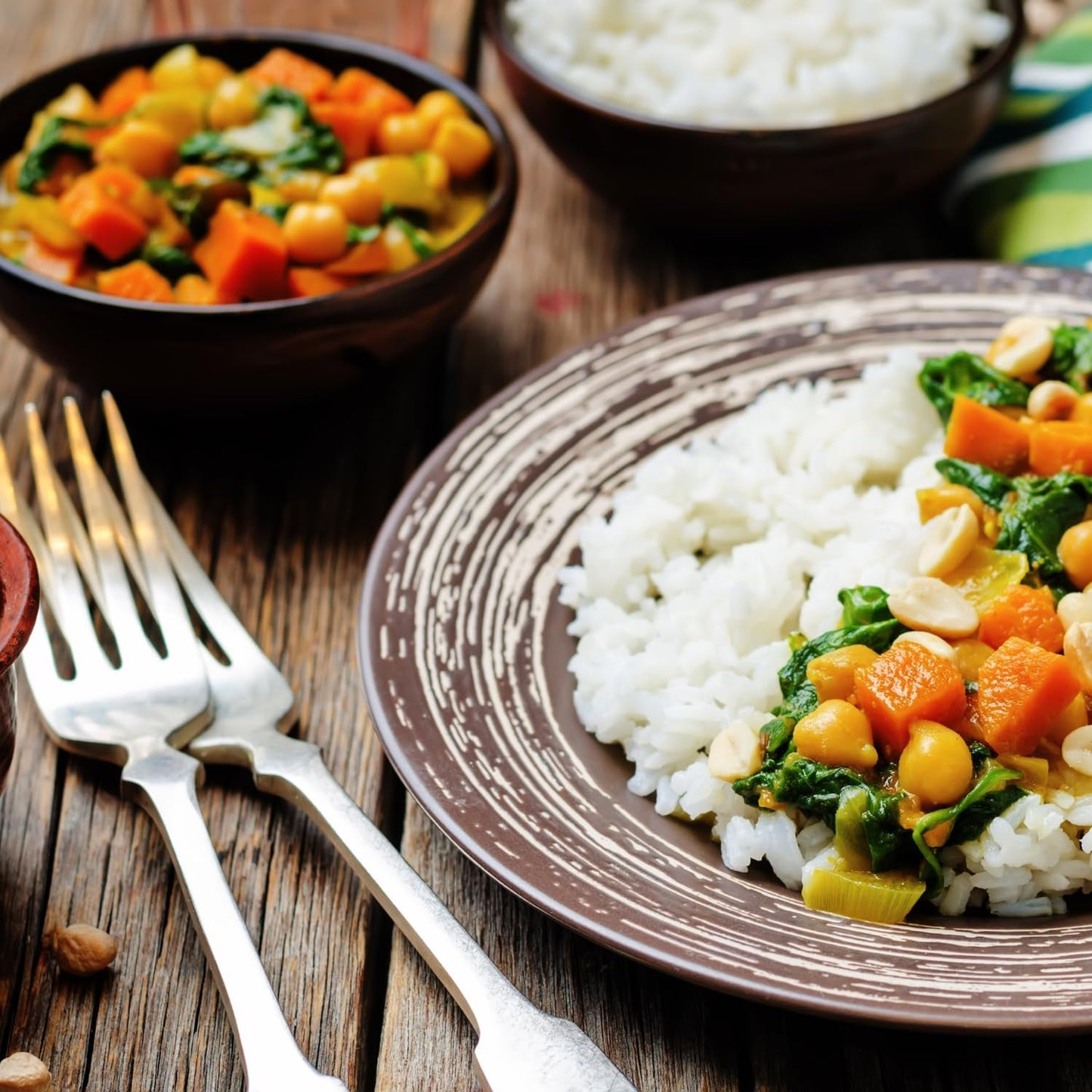 ASHOKA - Snabbcurry med spenat, potatis och ris - (1 x 250 g)