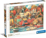 Clementoni - 31685 Collection Puzzle - Good Times Harbor - Pussel 1500 bitar från 14 år, dolda föremål pussel för vuxna, skicklighetsspel för hela familjen, medium Puzzle Naty Shop Standardtitel