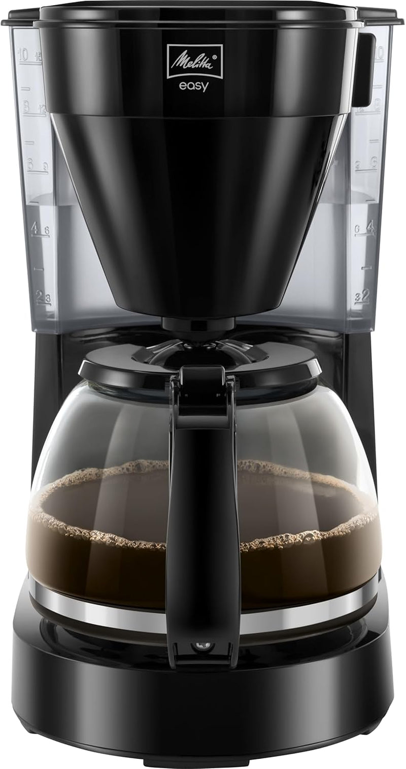 Melitta Easy – Espressomaskin med filter och glaskaraff, för upp till 10 koppar kaffe, svart