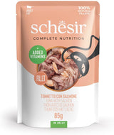, Tunfisch mit Lachs in Gelee, komplettes Nassfutter für Katzen, im Beutel, 100% natürliche Inhaltsstoffe, tierversuchfrei, 12 x 85 g