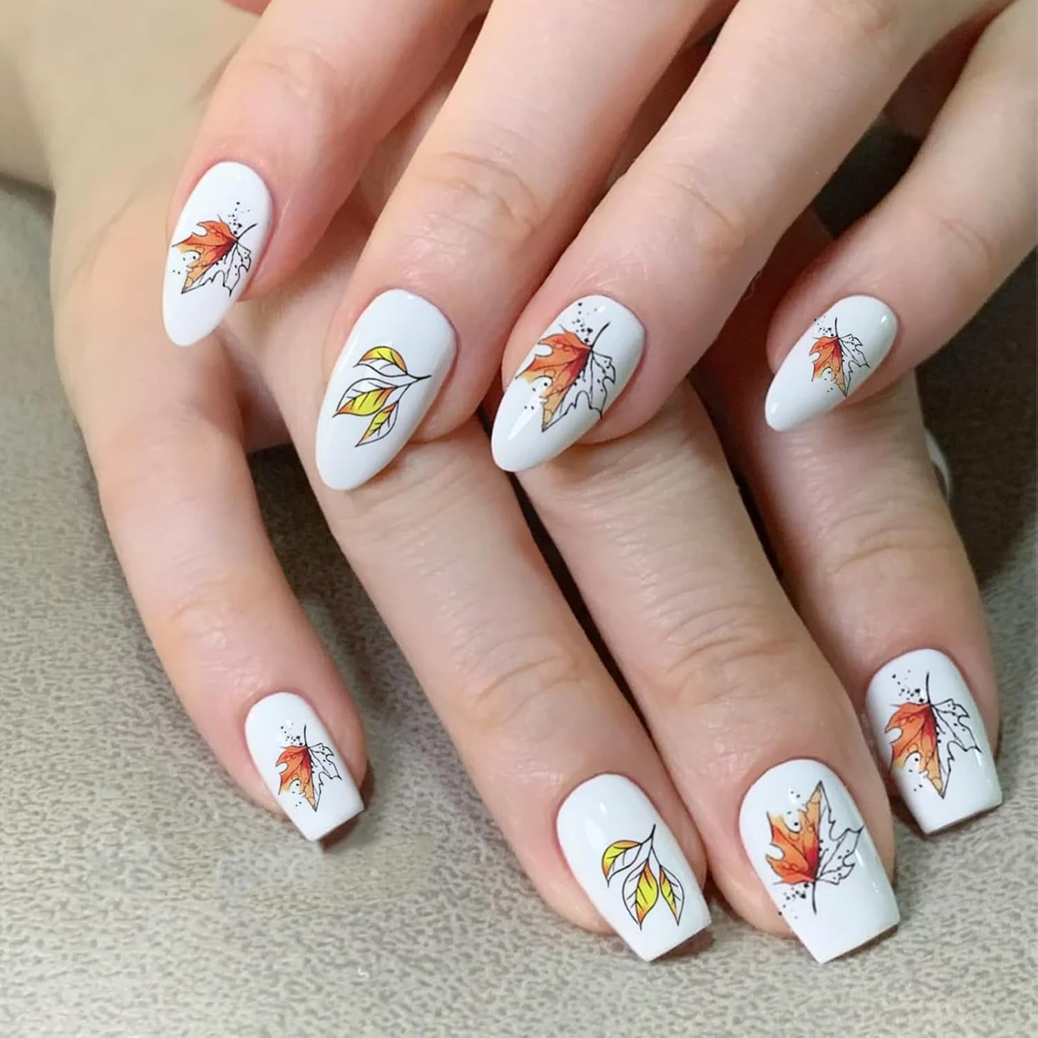 6 Blatt Herbst Nagelsticker,Ahornblatt Selbstklebend Nagelaufkleber,Herbst Nagelsticker,Nageldesign Zubehör,Nagelkonstklistermärke,Selbstklebende Deko Für Nägel