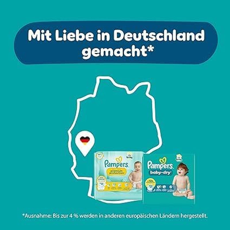 Pampers Premium Protection Pants Größe 6, 78 Windeln, 13kg-19kg, Mit 360° Fitform, 2x breiteren Bundchen als vorher för Komfort & Schutz + 10 Stück Pampers Aqua Baby-Weuchttücher enthalten
