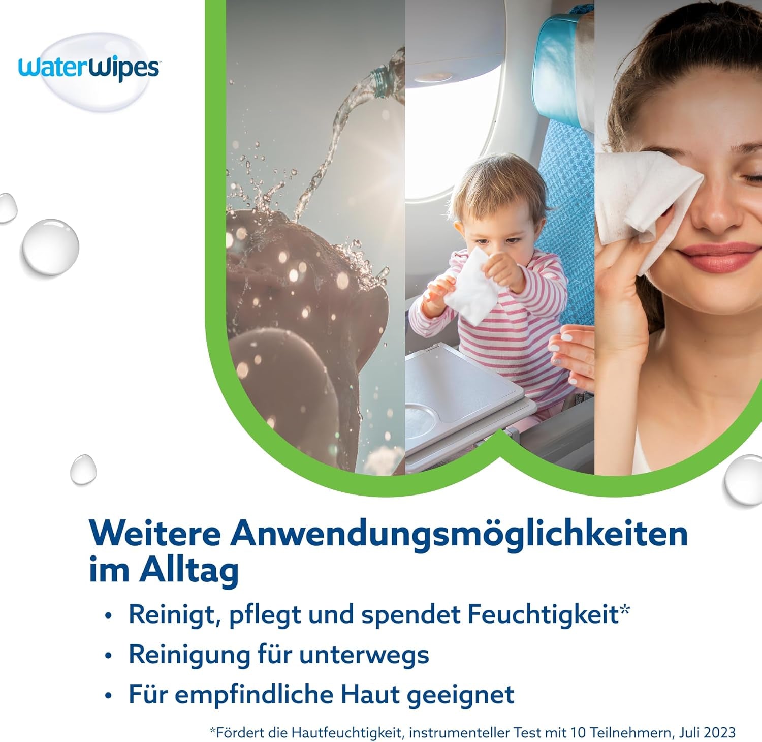WaterWipes Sensitive+ Hydrating Boost våtservetter, hydratiserande våtservetter, 360 delar (6-pack), 3 i 1 rengöring, vård, hydrat, 99 % aloe vera-vatten, oparfymerade babyservetter