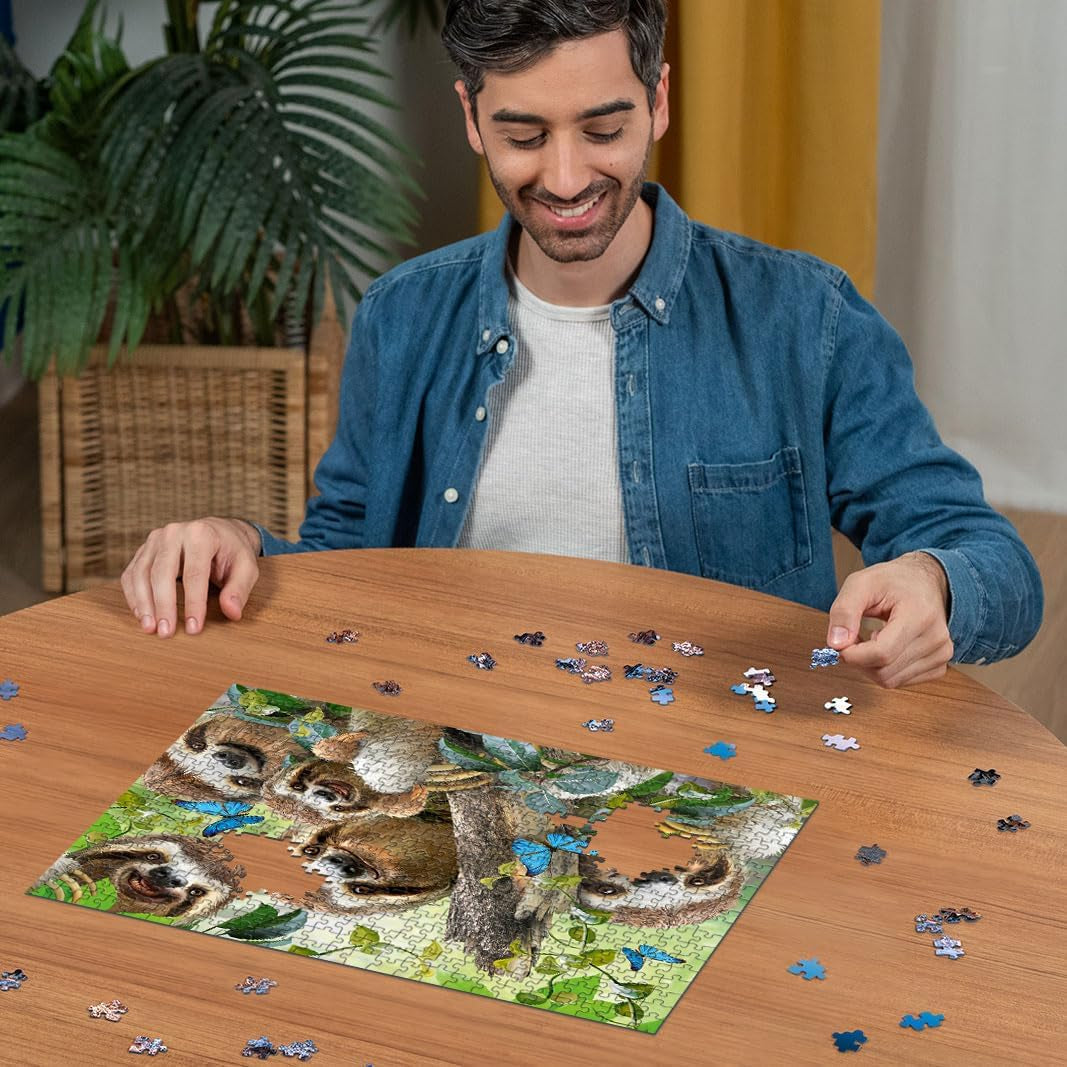 Ravensburger Puzzle 12000203 - Sloth Selfie - pussel 500 bitar för vuxna och barn över 10 år, pussel med djurmotiv Puzzle Naty Shop