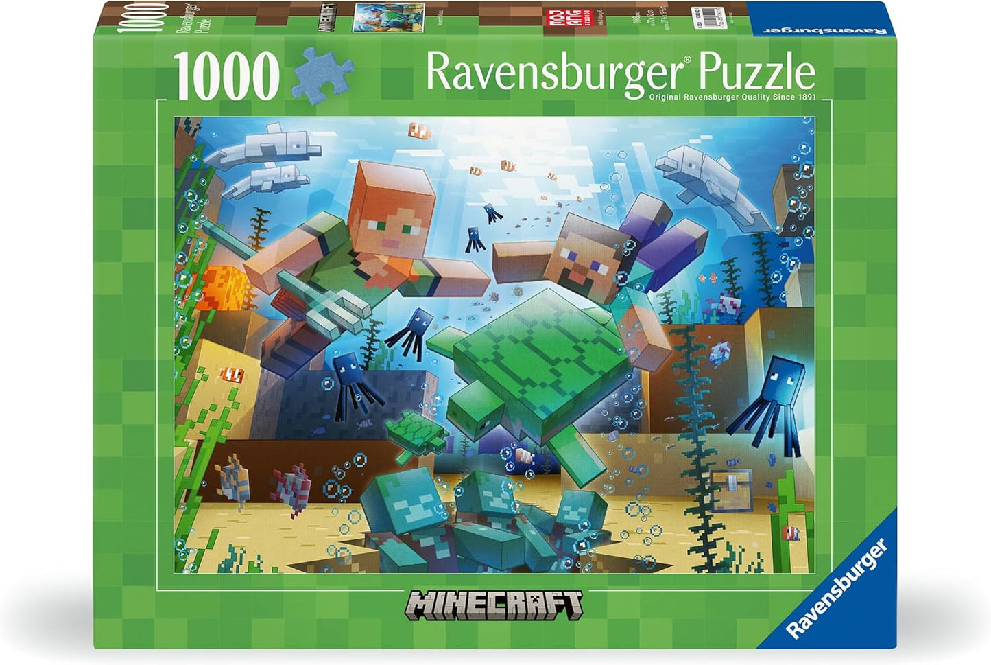 Ravensburger Puzzle 12000421 - Minecraft Mosaic - 1000 bit Minecraft Pussel för vuxna och barn över 14 Puzzle Naty Shop