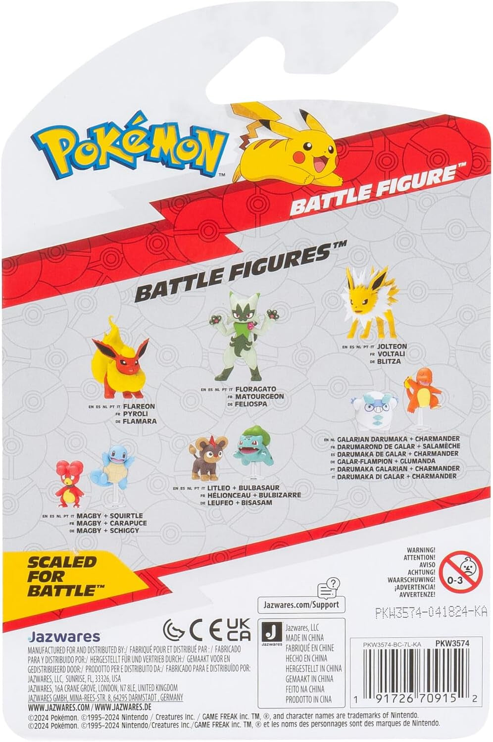 Pokémon PKW3574 - Battle Figure Pack - Blitza, officiell detaljerad figur, 7,5 cm actionfigurer Naty Shop