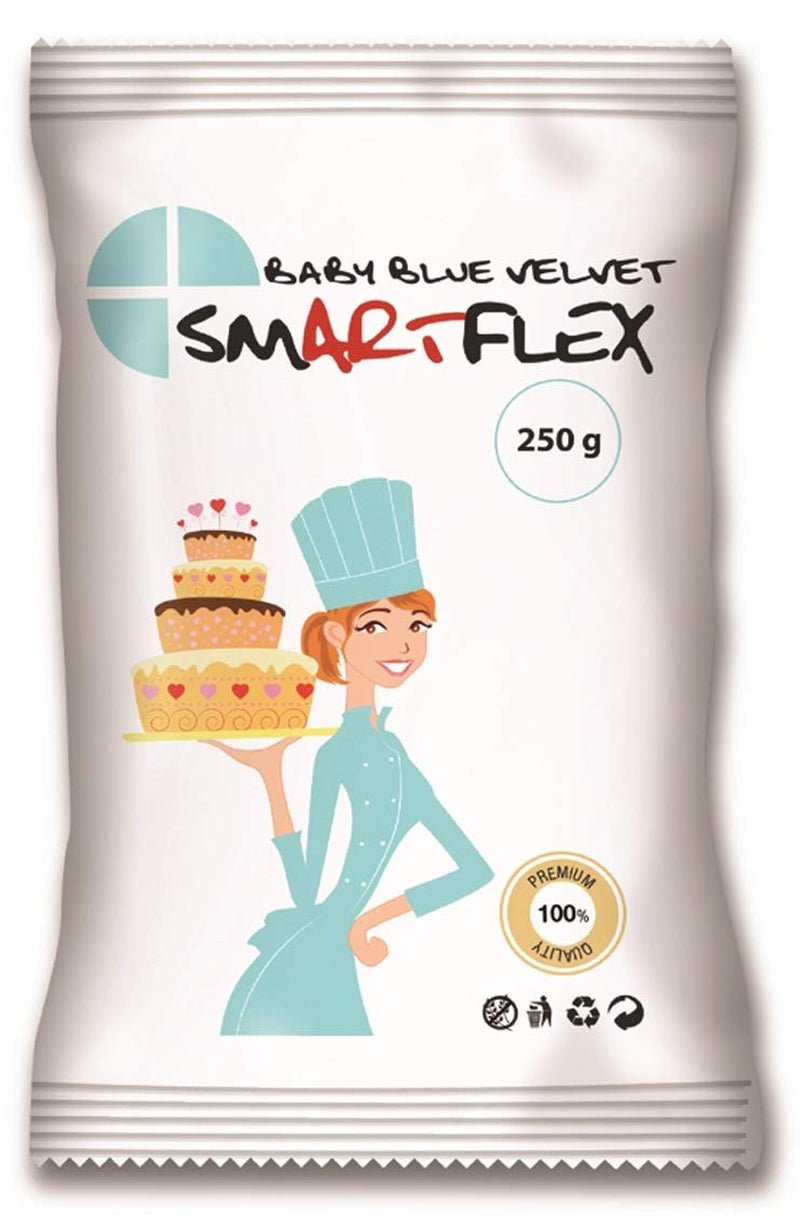 Baby Blue Velvet fondant, 250 g Naty Shop Standardtitel sockerpasta