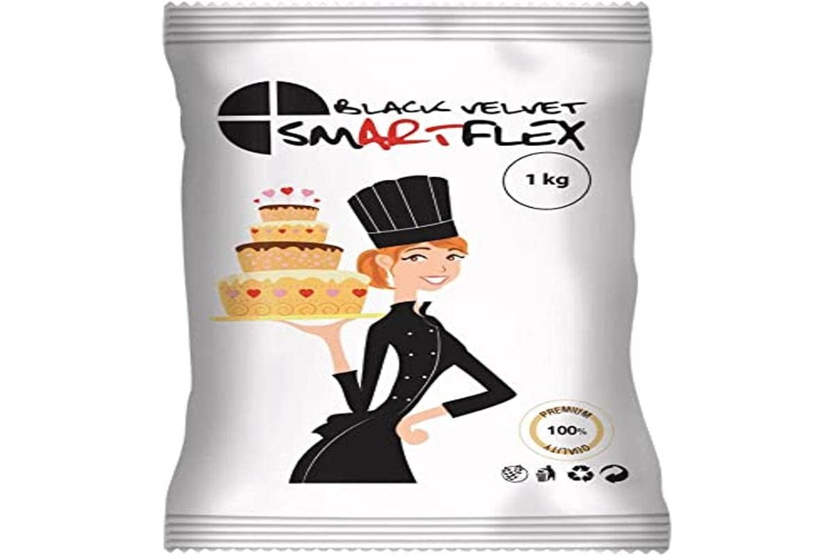 Svart sammetsfondant, 1 kg Naty Shop Standardtitel sockerpasta