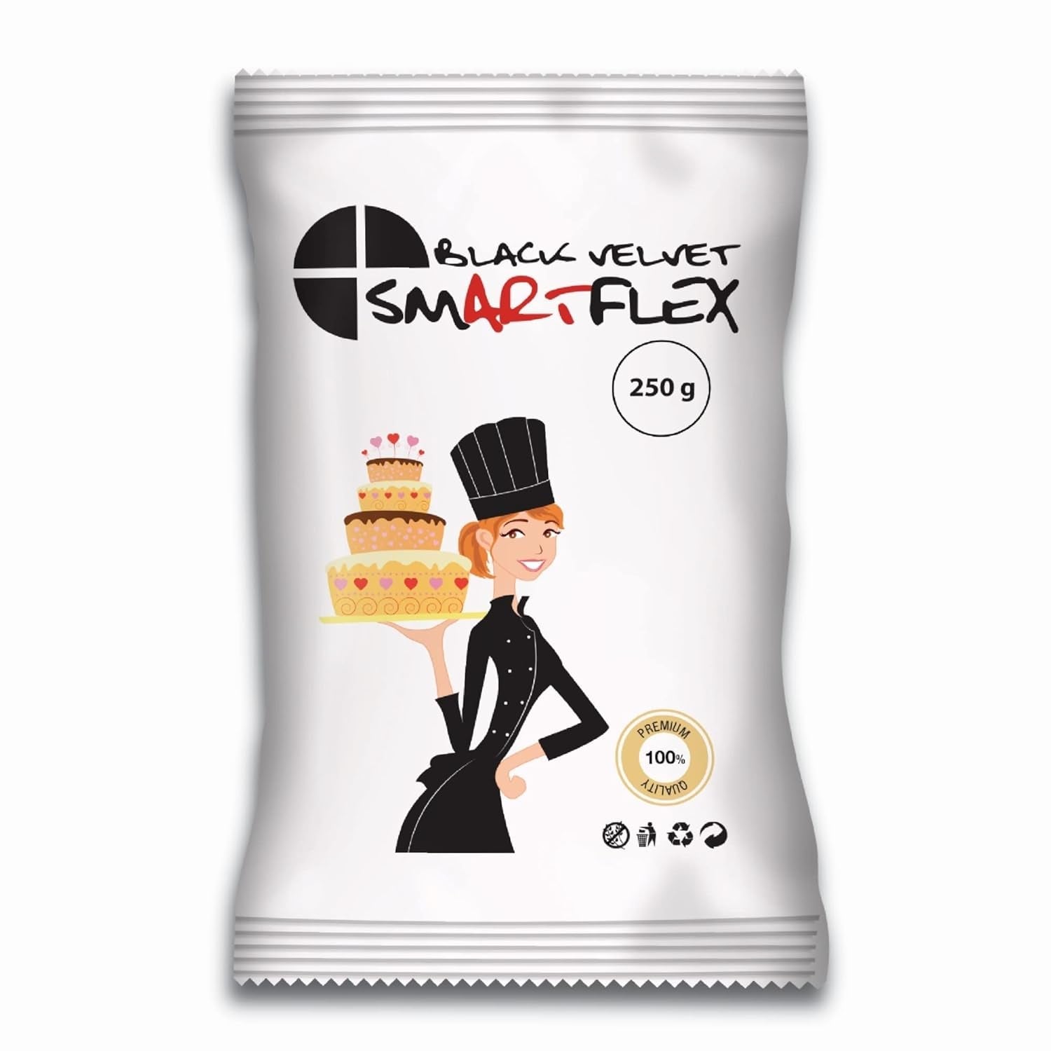Black Velvet fondant, 250 g Naty Shop sockerpasta 250 G (1 förpackning)