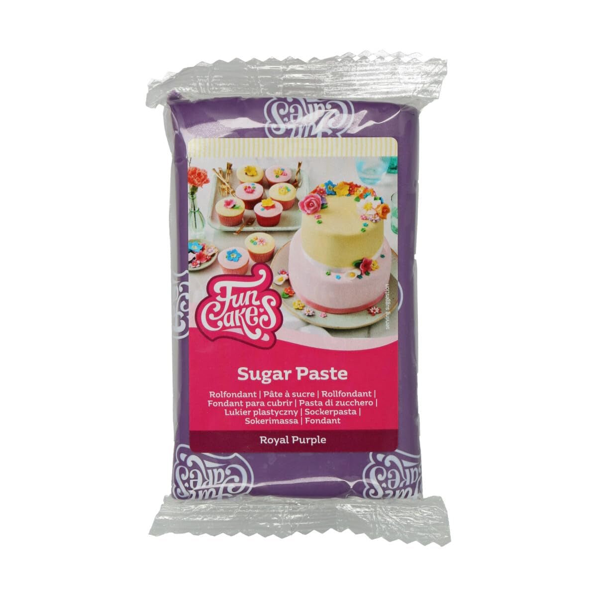 FunCakes Royal Purple Rolled Fondant: Lätt att använda, smidig, smidig, mjuk och smidig, perfekt för att dekorera tårtor. Glutenfri 250 g (förpackning med 2) Naty Shop Royal Purple Sugar Paste 250 g