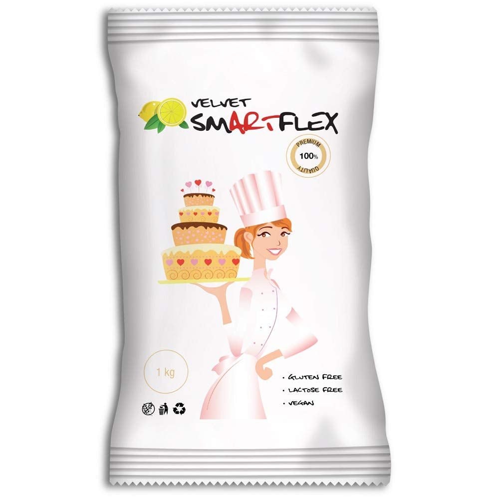 Vit sammetsfondant med citronsmak, 250 g Naty Shop Standardtitel sugarpaste