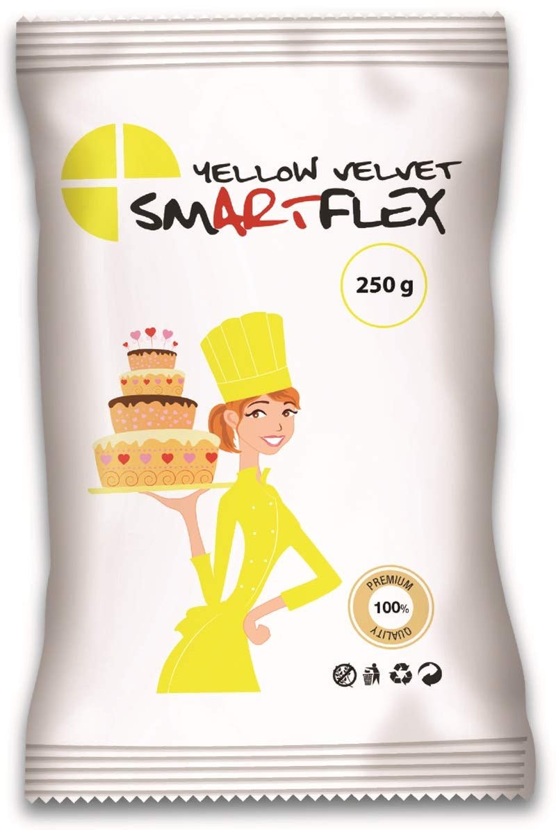 Fondant Yellow Velvet, 250 g Naty Shop sockerpasta 250 G (1 paket)