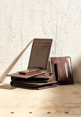 Fossil Herr Derrick Läder RFID-blockerande magnetkortfodral Walletderrick Wallet Herrplånbok Naty Shop