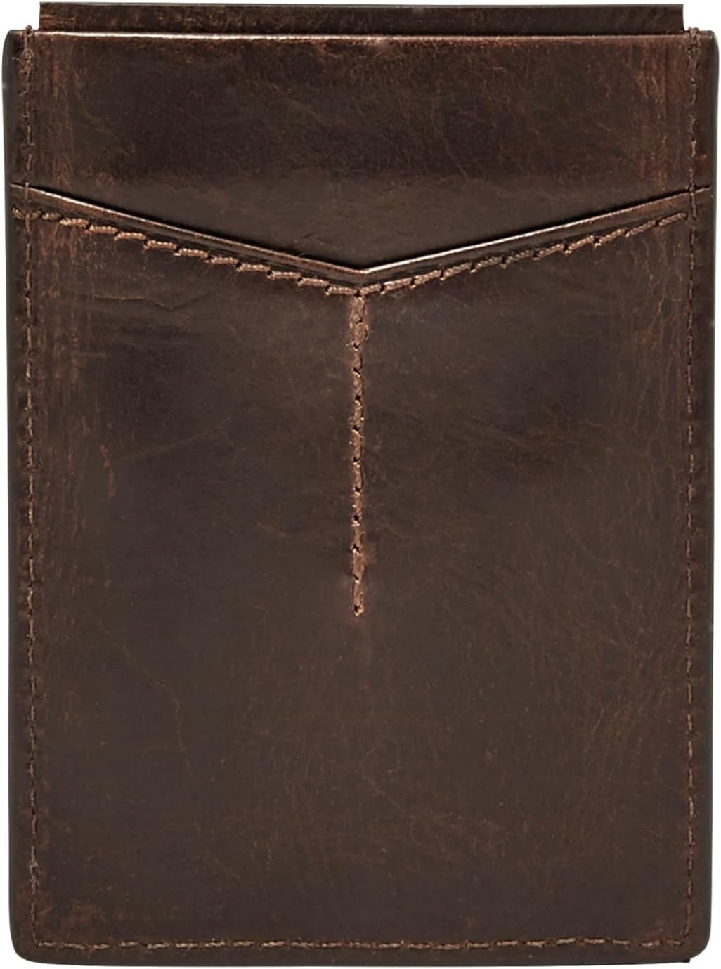 Fossil mäns Derrick Läder RFID-blockerande magnetkortfodral Walletderrick Wallet Herrplånbok Naty Shop Derrick Mörkbrun