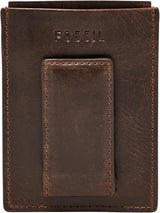 Fossil Herr Derrick Läder RFID-blockerande magnetkortfodral Walletderrick Wallet Herrplånbok Naty Shop