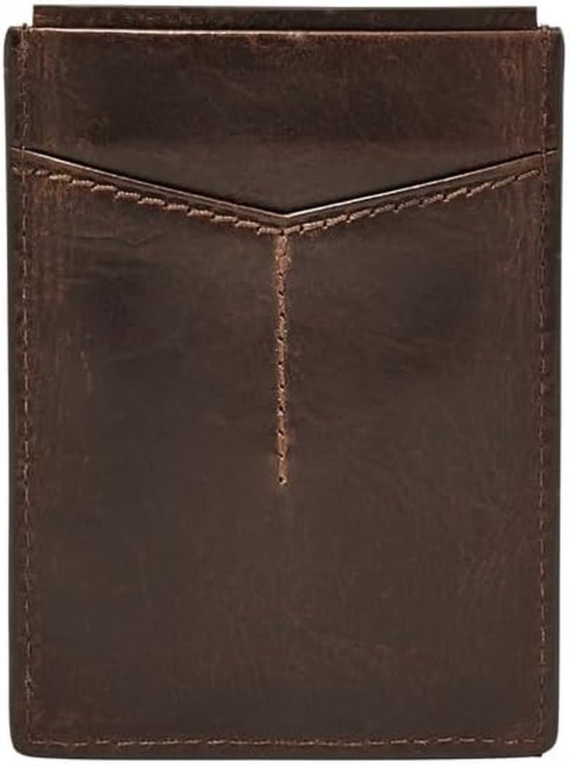 Fossil Herr Derrick Läder RFID-blockerande magnetkortfodral Walletderrick Wallet Herrplånbok Naty Shop