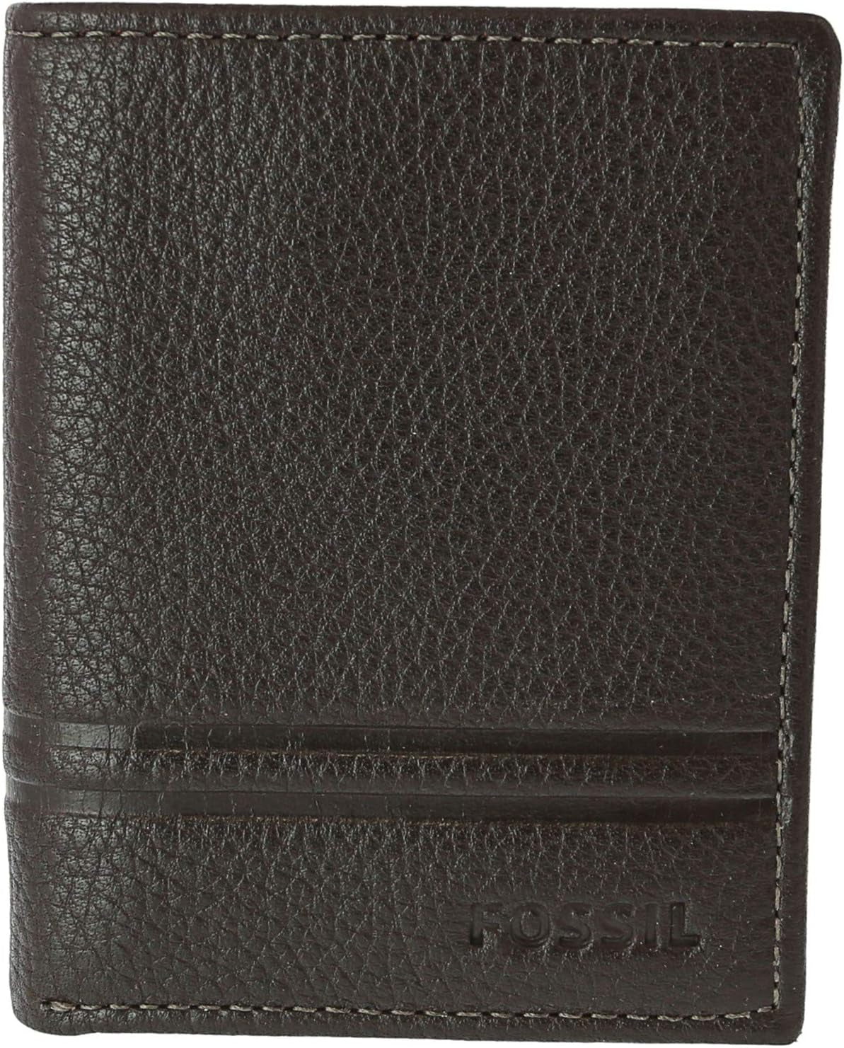 Fossil Men Wilder Trifold Resetillbehör Trefaldig plånbok Plånbok Herr Naty Shop Wild Mörkbrun En storlek passar alla