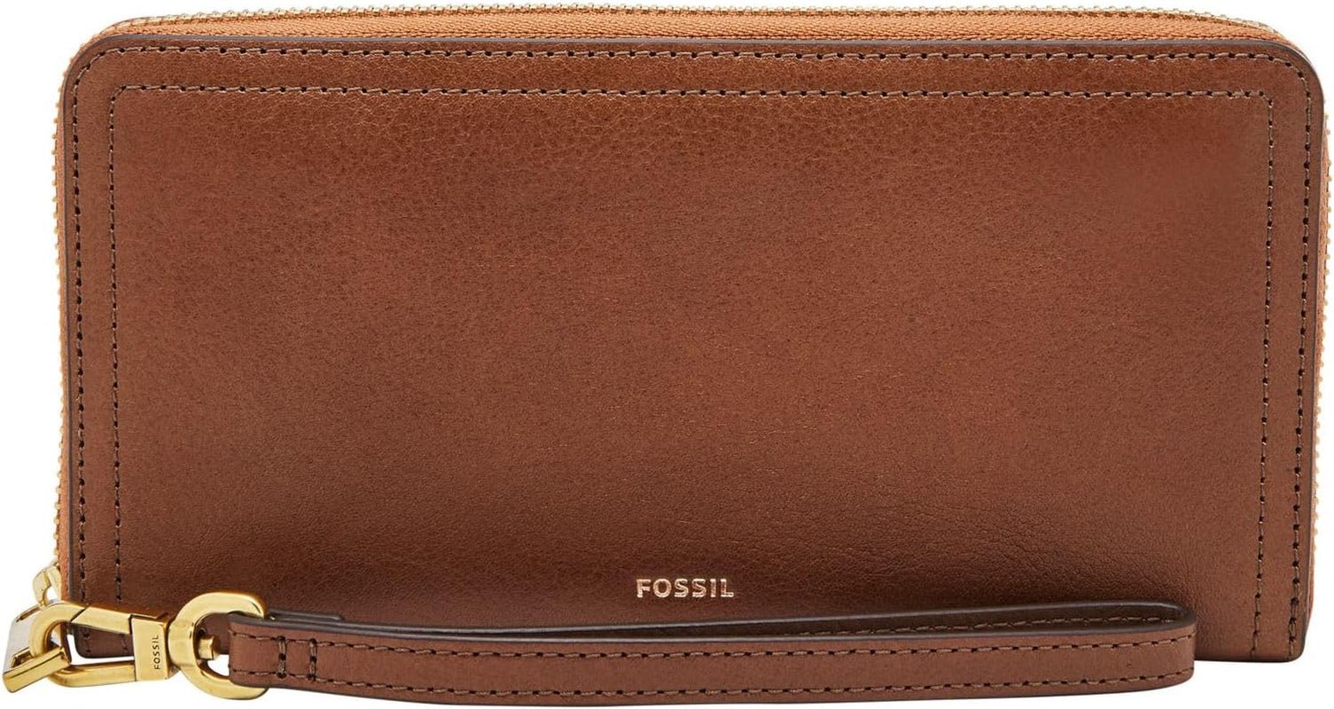 Fossil klocka Logan RFID Zip Around Clutch plånbok 19,7 cm L x 1,9 cm B x 10,2 cm H Damväskor Naty Shop Brun 19,685 Cm X 1,905 Cm X 10,16 Cm