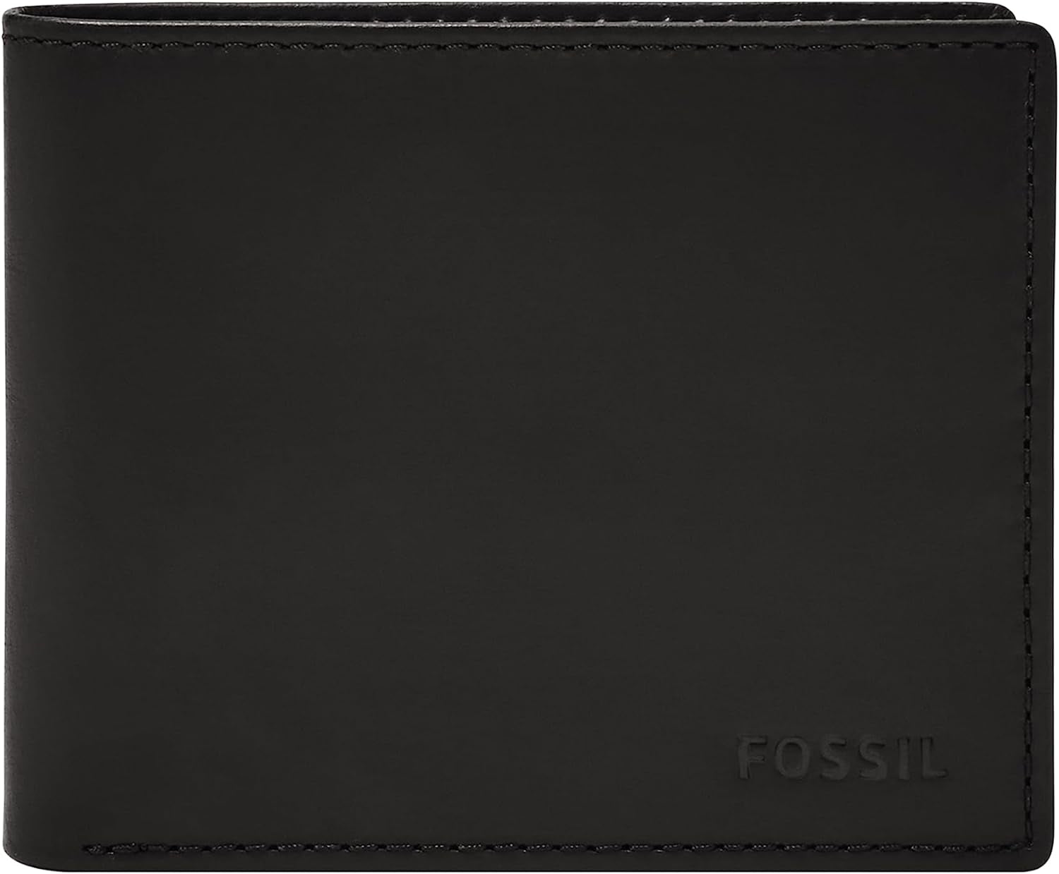 Fossil Herr Derrick Bifold Läder RFID Blocking Flip ID Fönsterplånbok Herr Naty Shop Svart