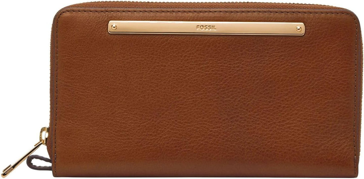 Fossil Damer Liza Bi-Fold Plånbok Damplånbok Naty Shop Brun 19,5 cm L X 2,5 cm B X 11,4 cm H