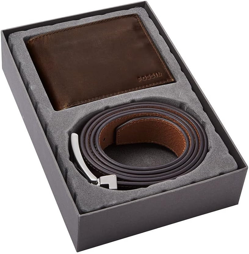 Fossil Mens Derrick Resetillbehör Bivikt plånbok, mörkbrun, 11,43 cm L x 1,6 B 9,22 H EU Herrplånbok Naty Shop
