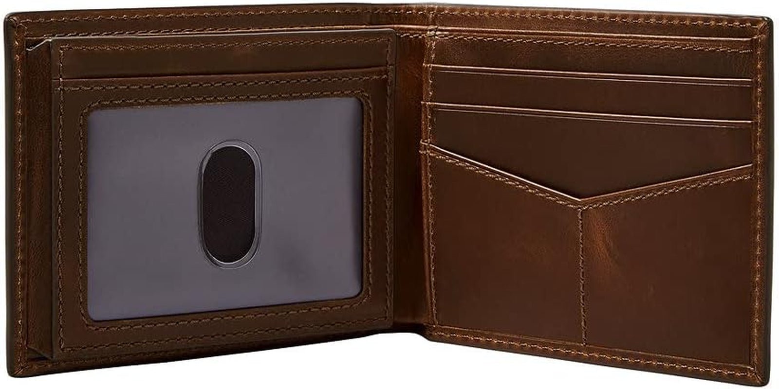 Fossil Mens Derrick Resetillbehör Bivikt plånbok, mörkbrun, 11,43 cm L x 1,6 B 9,22 H EU Herrplånbok Naty Shop
