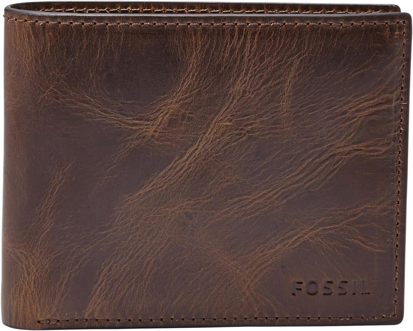 Fossil RFID Herr Flip Top Plånbok Resetillbehör Vikbar plånbok Naty Shop Herrplånbok Mörkbrun En storlek passar alla