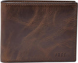 Fossil RFID Herr Flip Top Plånbok Resetillbehör Vikbar plånbok Naty Shop Herrplånbok Mörkbrun En storlek passar alla