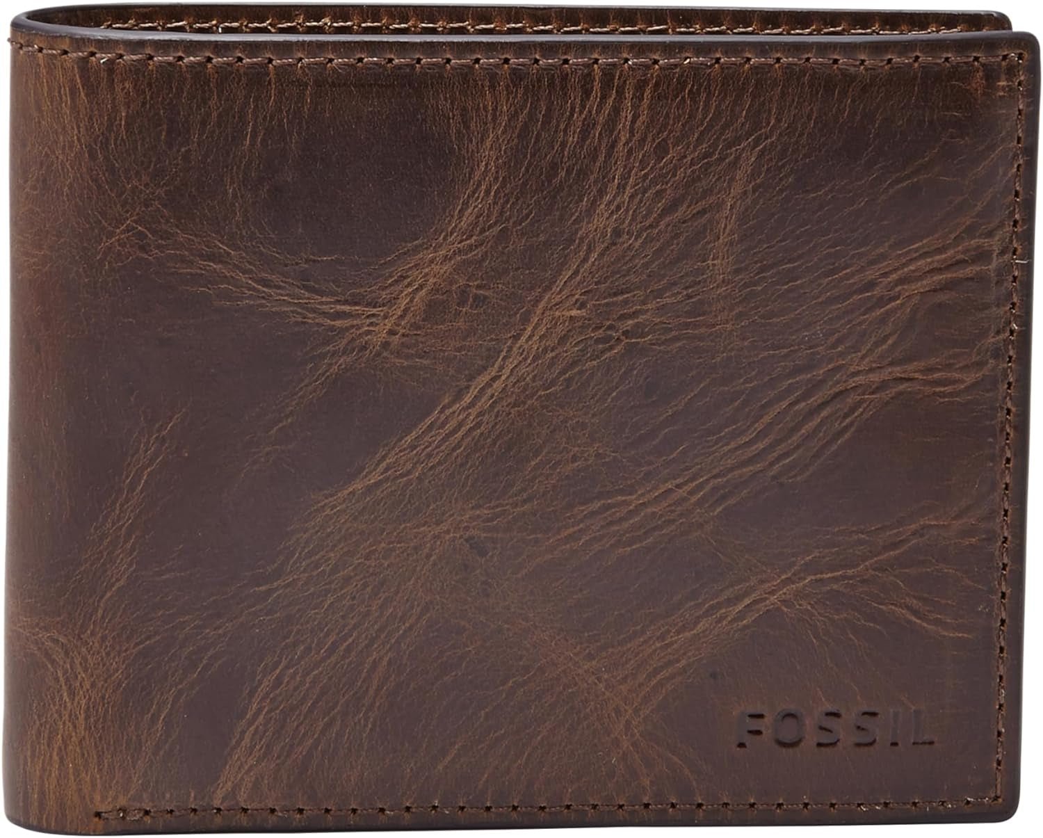 Fossil RFID Herr Flip Top Plånbok Resetillbehör Vikbar plånbok Naty Shop Herrplånbok Mörkbrun En storlek passar alla
