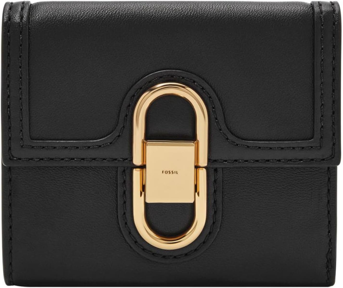 Fossil Damplånbok Avondale Läder Trifold SL8292216 Naty Shop Damplånbok Svart 10,8 cm L X 1,3 cm B X 10,2 cm H