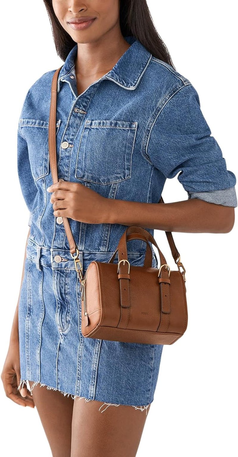 Fossil Dam Carlie Läder Mini Satchel Handväska Dam Handväska Väskor Dam Naty Shop