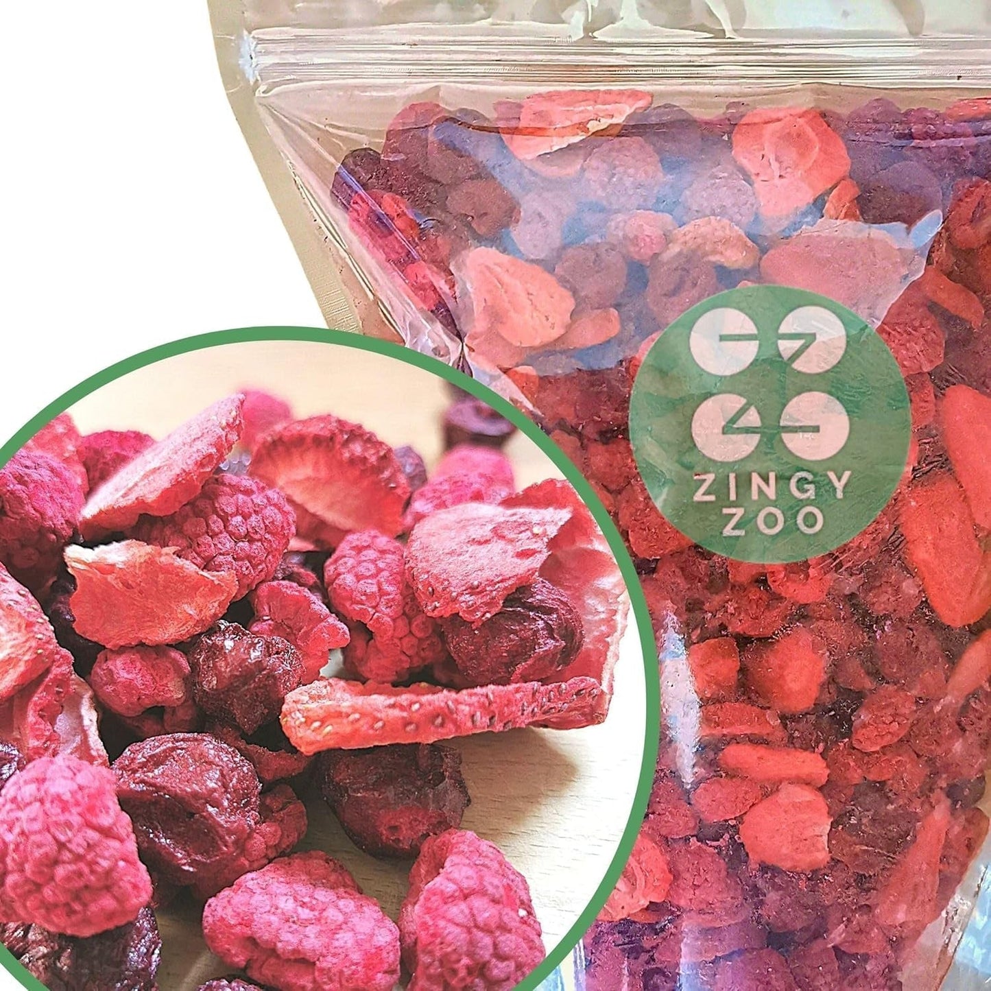 Frystorkad frukt Röd fruktblandning | XL 300g Frystorkade Jordgubbar Hallon Sura Körsbär Torkad Frukt Mix | Frystorkad frukt Jordgubb Hallon surkörsbär | ZingyZoo Naty Shop uttorkade produkter 300G