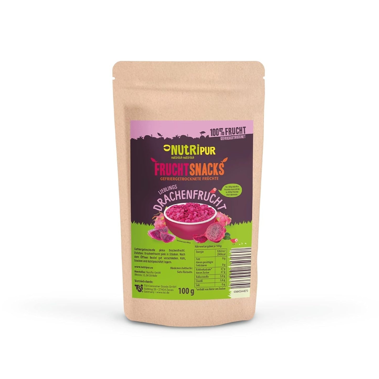 Frystorkad drakfrukt: 100g torkad drakfrukt - 100 % frukt, full smak - frystorkad frukt, inget tillsatt socker Torkade produkter Min butik Standardtitel