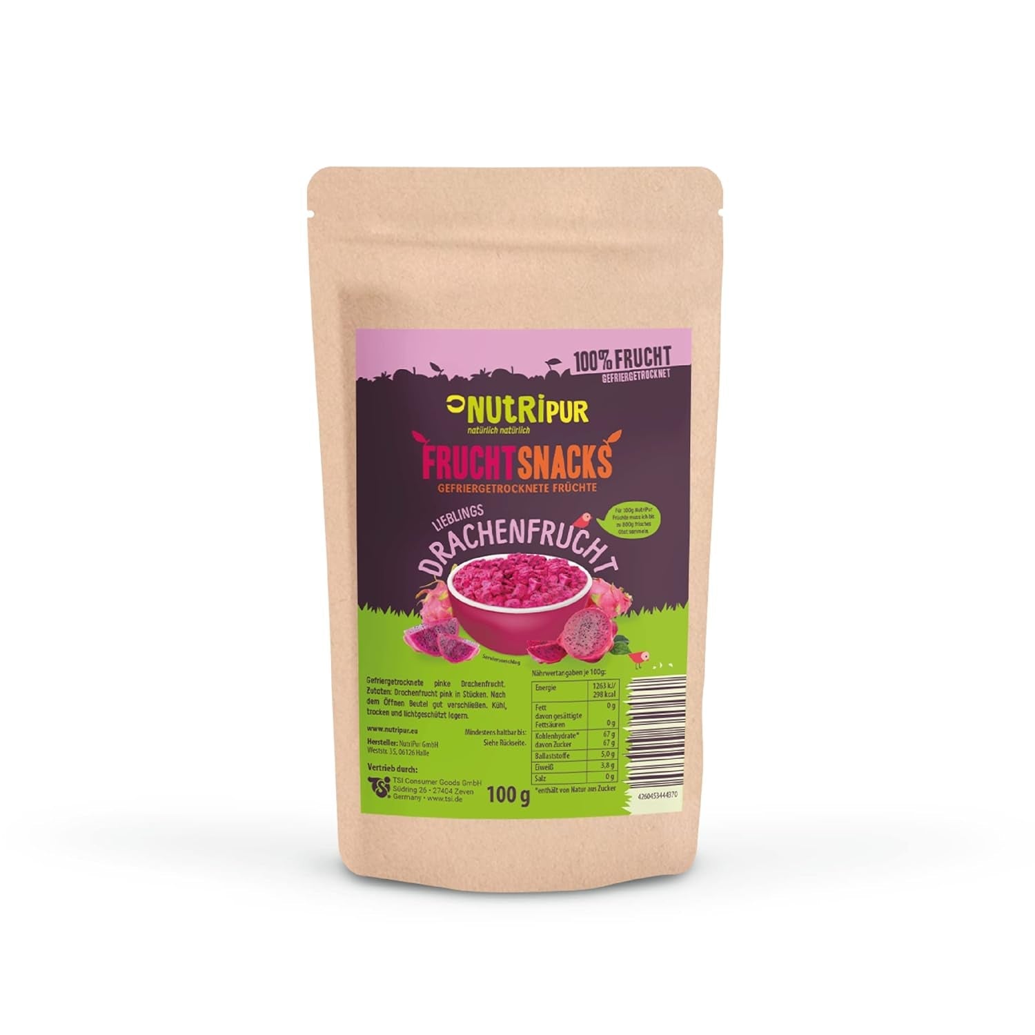 Frystorkad drakfrukt: 100g torkad drakfrukt - 100 % frukt, full smak - frystorkad frukt, inget tillsatt socker Torkade produkter Min butik Standardtitel