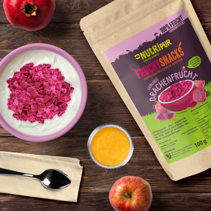 Frystorkad drakfrukt: 100g torkad drakfrukt - 100% frukt, full smak - frystorkad frukt, inget tillsatt socker Torkade produkter Min butik
