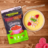 Frystorkade frukter: 100g frystorkade hallon till smoothie bowls, müsli, grötpålägg - frystorkade bär utan tillsatt socker - frystorkade bär - frukter från NutriPur Dehydrerade produkter Naty Shop