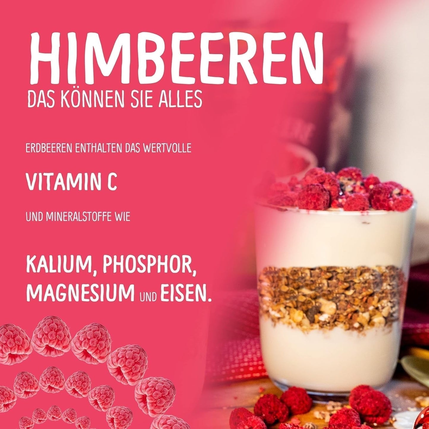 Frystorkade frukter: 100g frystorkade hallon till smoothie bowls, müsli, grötpålägg - frystorkade bär utan tillsatt socker - frystorkade bär - frukter från NutriPur Dehydrerade produkter Naty Shop