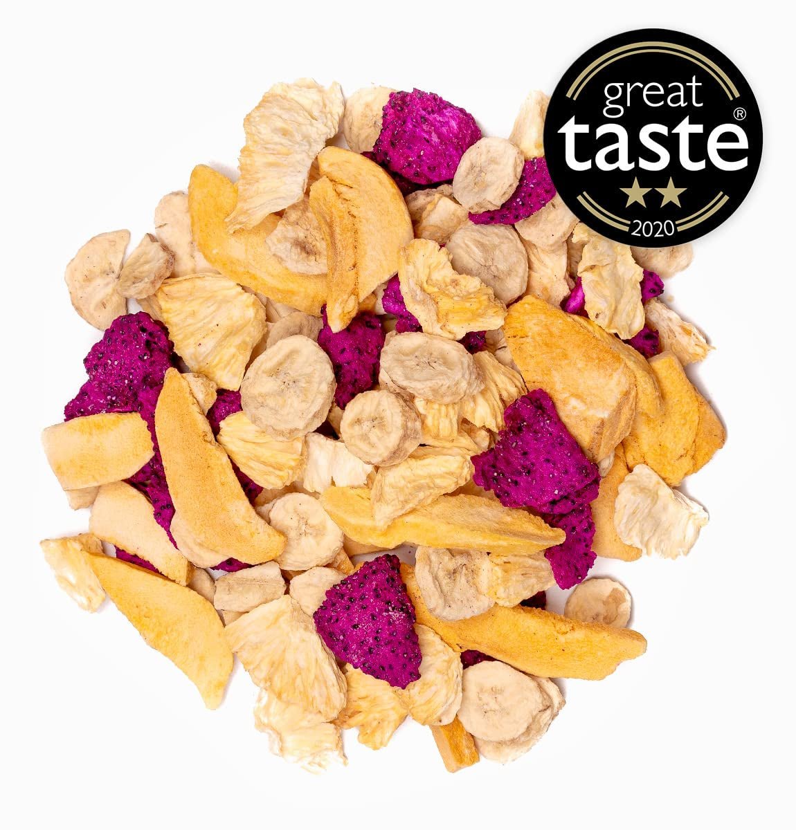 Frystorkade frukter BRIX | Naturlig, torr blandning av tropiska frukter 80 g | Great Taste Award för torkad frukt | Icke-GMO, glutenfri, vegan, vitaminer är bevarade Naty Shop Dehydrated Products