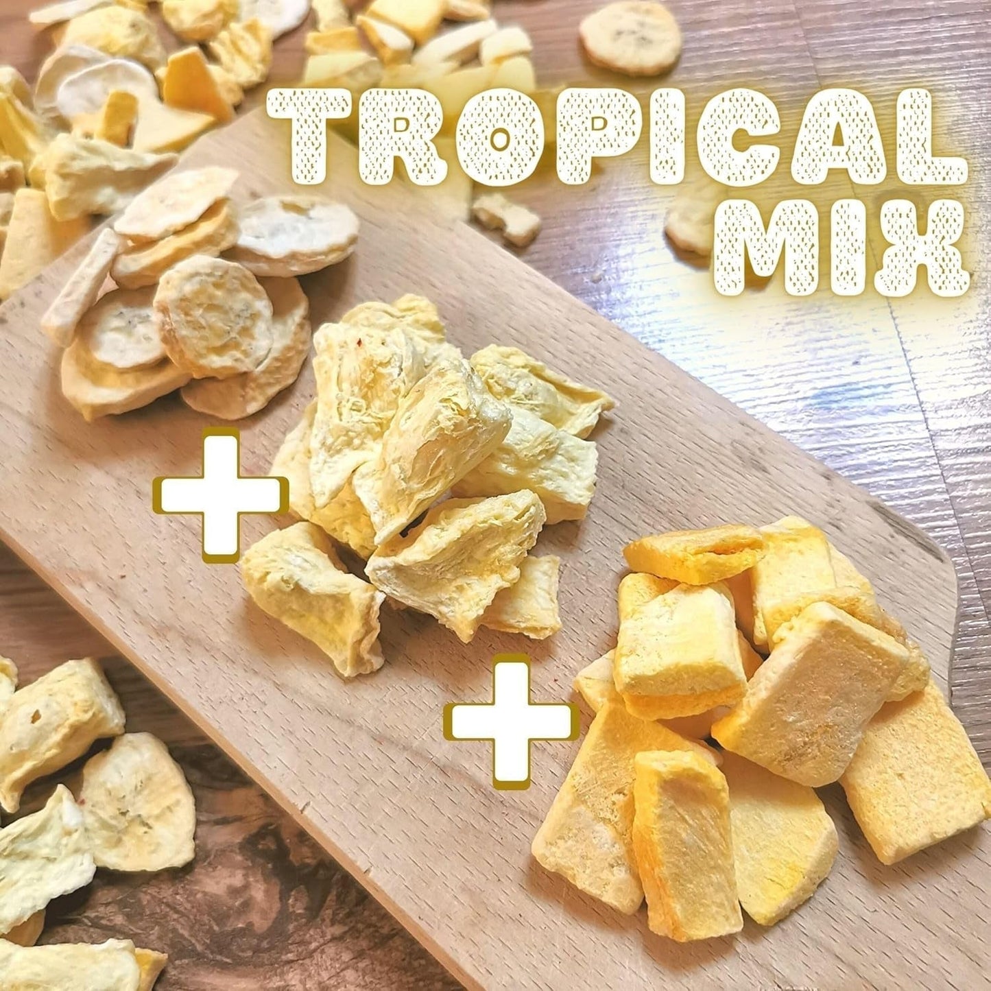 Frystorkade frukter Blandning av tropiska frukter | XL 350g Frystorkad Ananas Mango Banan Mix av frystorkad frukt | Frystorkade frukter Ananas Banan Mango Torkad fruktmix | ZingyZoo Dehydrerade produkter Naty Shop